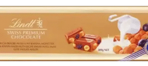 lindt gold hazelnut & raisin swiss premium chocolate bar 300g